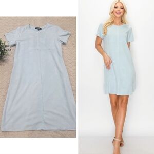 Joh Light Blue Faux Suede Audrey Dress, Size Medium